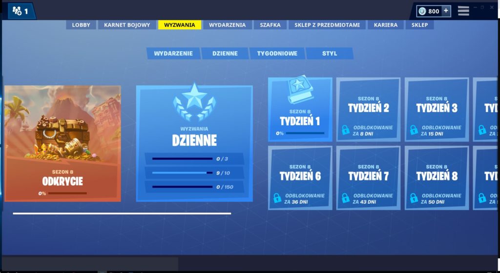 Nowe Wyzwania Na 1 Tydzień 8 Sezonu Fortnite Polska